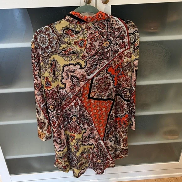 Attitudes by Renee Multicolor Paisley Blouse - Picture 3 of 4